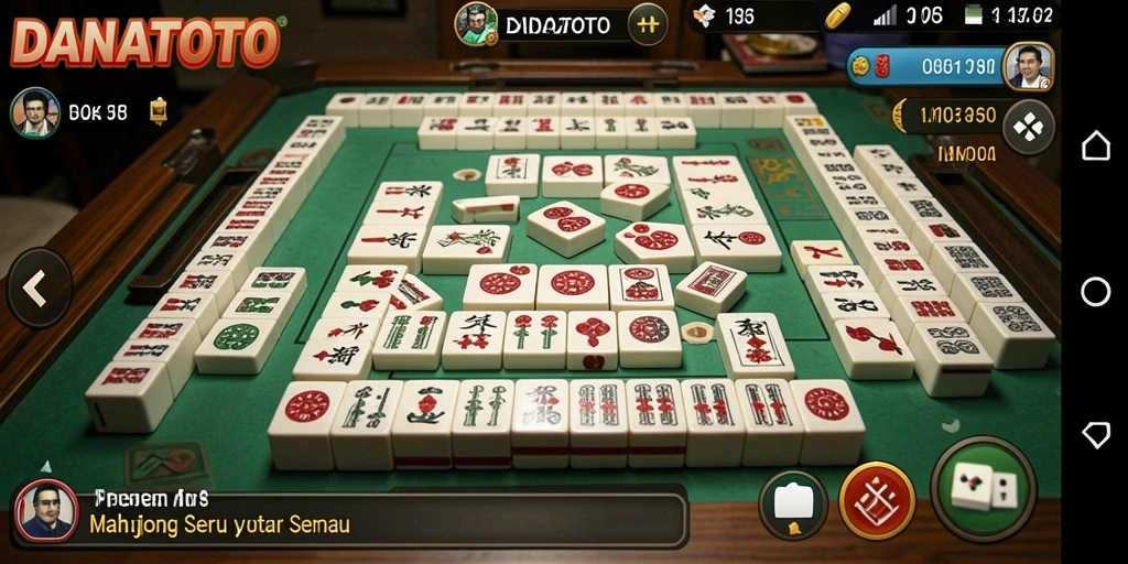 Tampilan gameplay seru DANATOTO dalam permainan Mahjong.