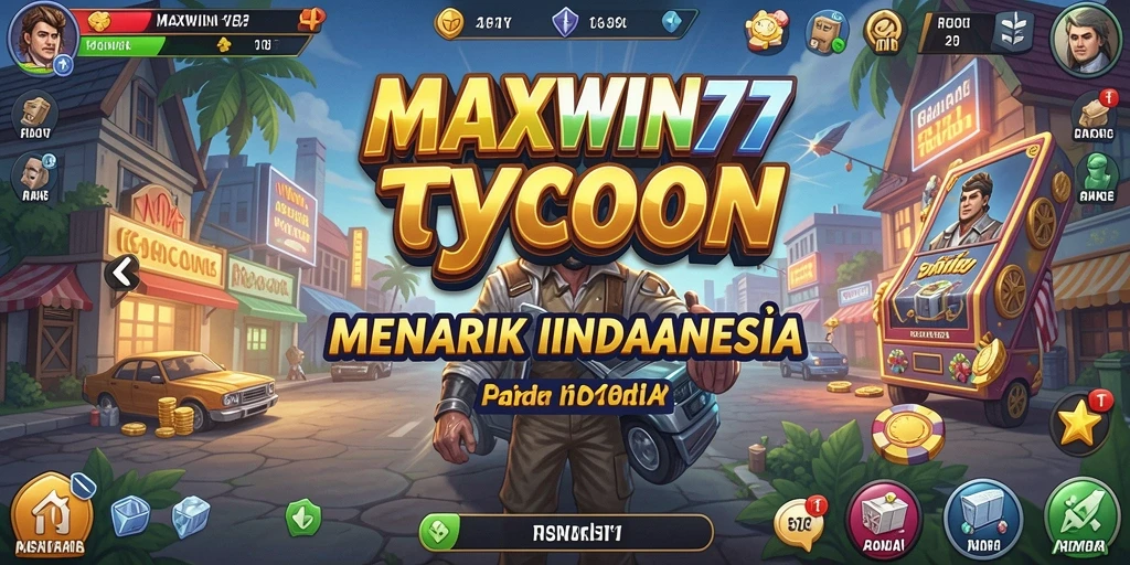 Tampilan gameplay seru MAXWIN77 dengan manajemen bisnis yang menarik.