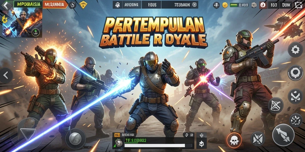 Tampilan mendebarkan pertempuran dalam MPO88ASIA di arena Battle Royale.