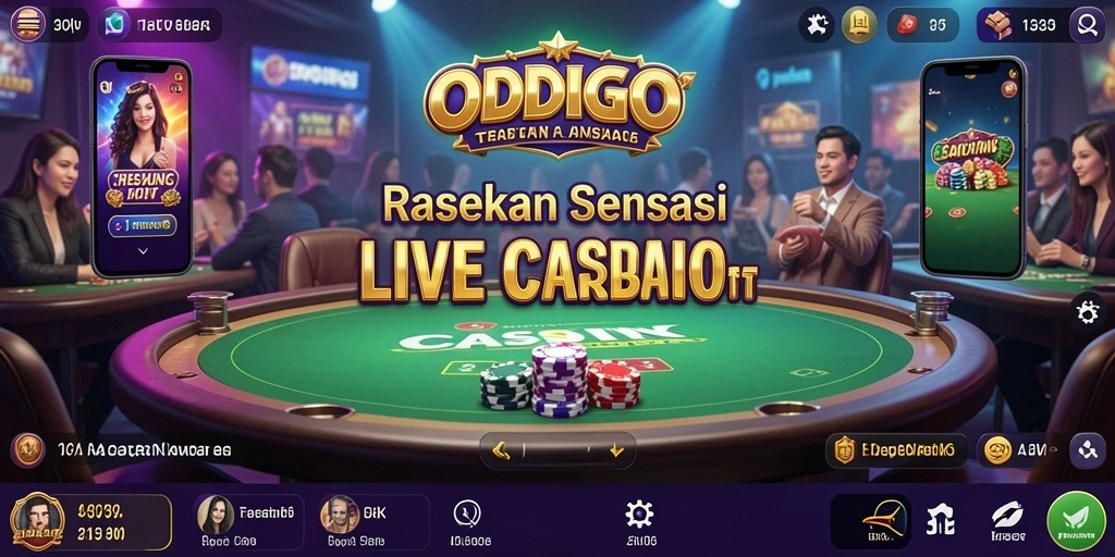 Tampilan gameplay ODDIGO yang menarik dan interaktif dalam Live Casino.
