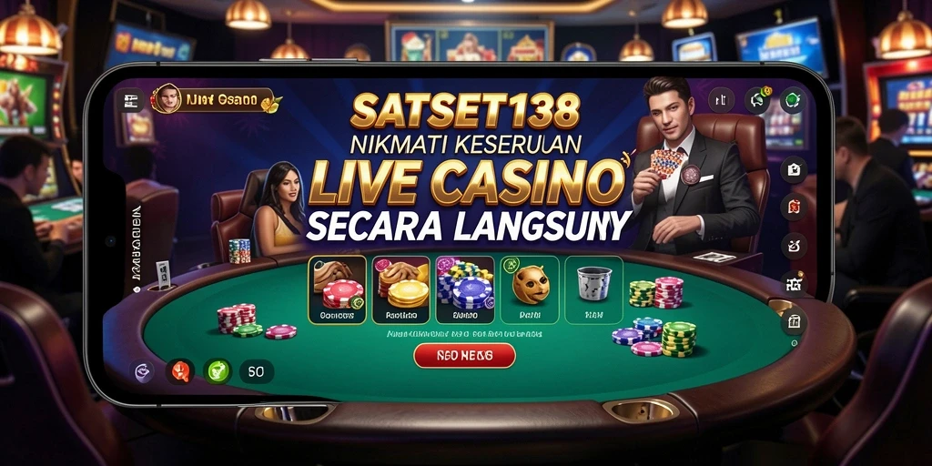 Tampilan gameplay Live Casino di SATSET138 dengan dealer nyata.