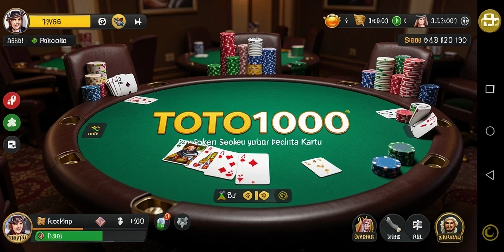 Tampilan menarik dari gameplay Poker di TOTO1000.